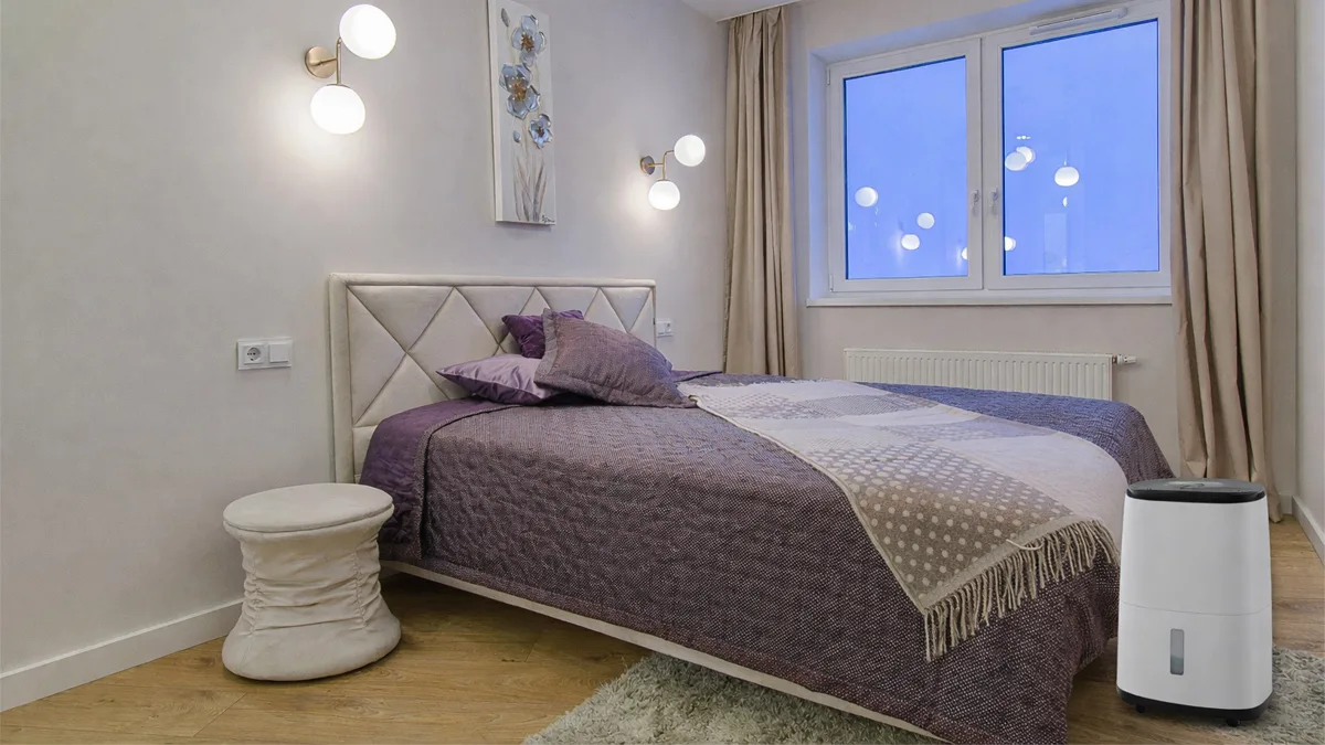 MeacoDry Arete One 12L într-un dormitor – utilizare pentru prevenție și confort